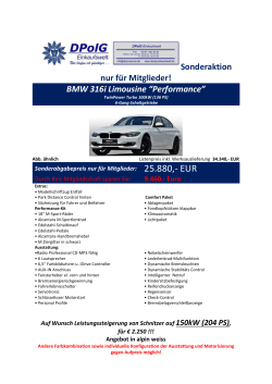 BMW 316i Limousine “Performance” - DPolG-MK