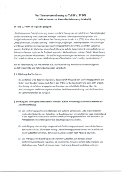 Verfahrensvereinbarung zu Teil B V. TV DN