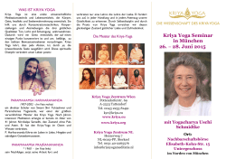 Kriya Yoga Europa Kriya Yoga Seminar in München 26. – 28. Juni