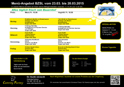 Menüplan Woche 13 BZSL