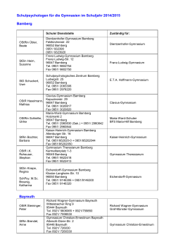 Liste der Schulpsychologen - Staatliche Schulberatung in Bayern