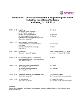Exkursion KIT zu Verfahrenstechnik & Engineering von Evonik