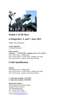 Double CACIB Show in Klagenfurt 6. and 7. June 2015