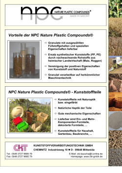 Vorteile der NPC Nature Plastic Compounds