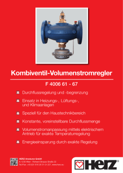 Kombiventil-Volumenstromregler