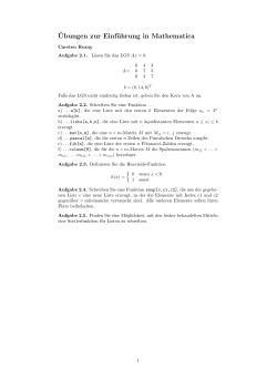 ¨Ubungen zur Einführung in Mathematica