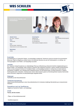Weiterbildung Fachkraft für Palliativ- und