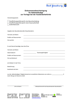 Einkommensbescheinigung f&uuml;r Selbstst&auml;ndige zur