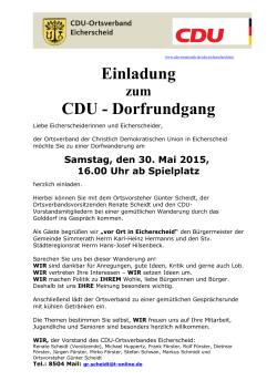 Einladung CDU - Dorfrundgang - bei dem CDU