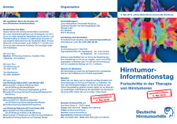 Programm zum 36. Hirntumor-Informationstag in Würzburg