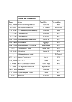 Termine und Aktionen 2015 Datum Aktion Ausrichter Veranstalter