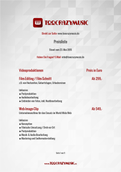 Jetzt Preisliste ansehen!