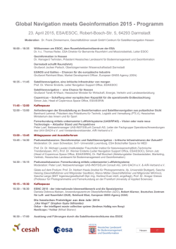 Global Navigation meets Geoinformation 2015 - Programm