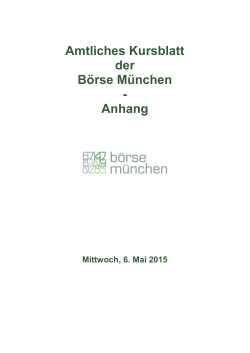 Anhang zum Kursblatt