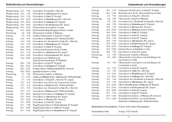 Gottesdienste und Veranstaltungen Gottesdienste und
