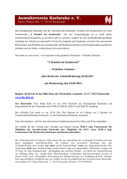 Einladung/Anmeldung - Anwaltsverein Karlsruhe eV
