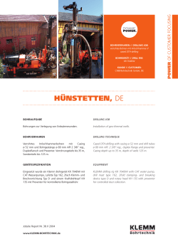 HÜNSTETTEN, DE - KLEMM Bohrtechnik GmbH