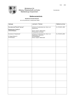 Stellenverzeichnis Grundschulen - Stellenbörse lehrer-in