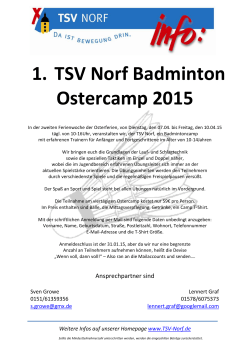 1. TSV Norf Badminton Ostercamp 2015