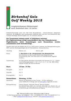 Birkenhof Gols Golf Weekly 2015