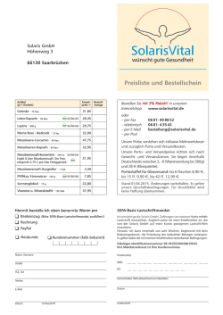 Preisliste und Bestellschein