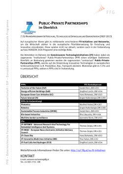 ÜBERSICHT KONTAKT - FFG 7. Rahmenprogramm