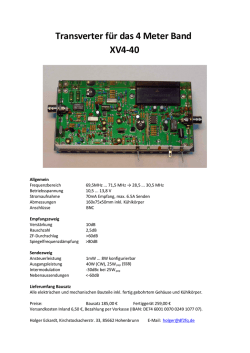 Transverter f&uuml;r das 4 Meter Band XV4-40