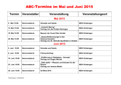ABC-Termine im Mai und Juni 2015