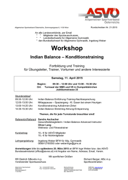 Gym Workshop April 2015