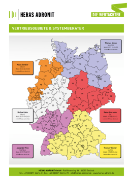 Übersicht Vertriebsgebiete und Ansprechpartner