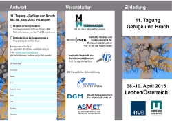 11. Tagung Gefüge und Bruch 08.-10. April 2015 Leoben/Österreich