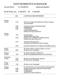 GOTTESDIENSTANZEIGER