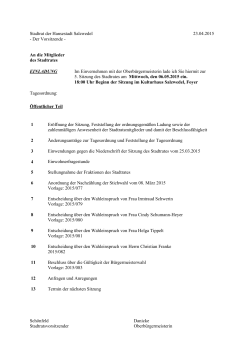 Stadtrat der Hansestadt Salzwedel 23.04.2015