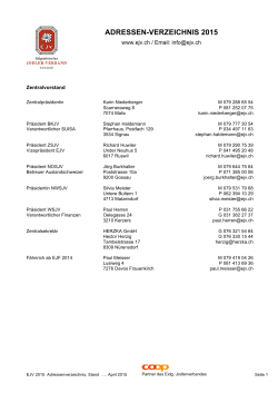 Adressverzeichnis des EJV 2015