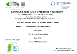 179. Rohrbacher Kolloquium am 7.7.2015