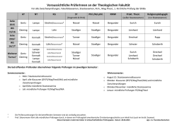 Prüferplan - Theologische Fakultät