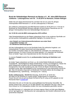 Bund der Selbständigen Remseck am Neckar e.V. 40. Jahre BDS