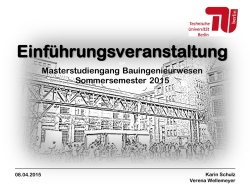 Einf&uuml;hrungsveranstaltung - Institut f&uuml;r Bauingenieurwesen
