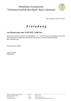 E inladung - Staatliches Gymnasium "Christian-Gottlieb
