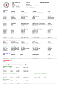 Jahresprogramm 2015 Pr&uuml;fungsdaten 2015