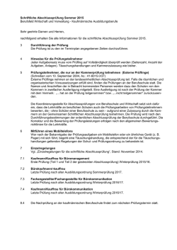 Hinweise zur schriftlichen Abschlusspr&uuml;fung 2014/2015