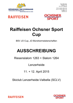 Raiffeisen Ochsner Sport Cup AUSSCHREIBUNG
