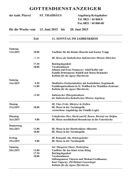 GOTTESDIENSTANZEIGER