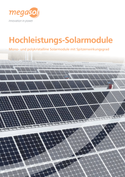 Datenblatt Hochleistungs-Solarmodule