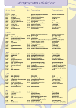 Jahresprogramm G&ouml;llsdorf 2015
