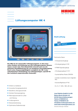 Prospekt L&uuml;ftungscomputer HK4 - HAKA Josef H&auml;ufele GmbH & Co