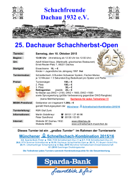 Dachauer Schachherbst-Open - Schachbezirk München e.V.