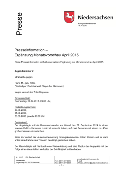 Presseinfo April 2015 - Landgericht Hannover