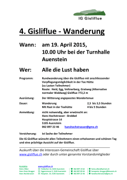 4. Gisliflue-Wanderung am 19.April 2015