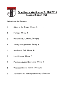 Reihenfolge der Uebungen Klasse FCI2